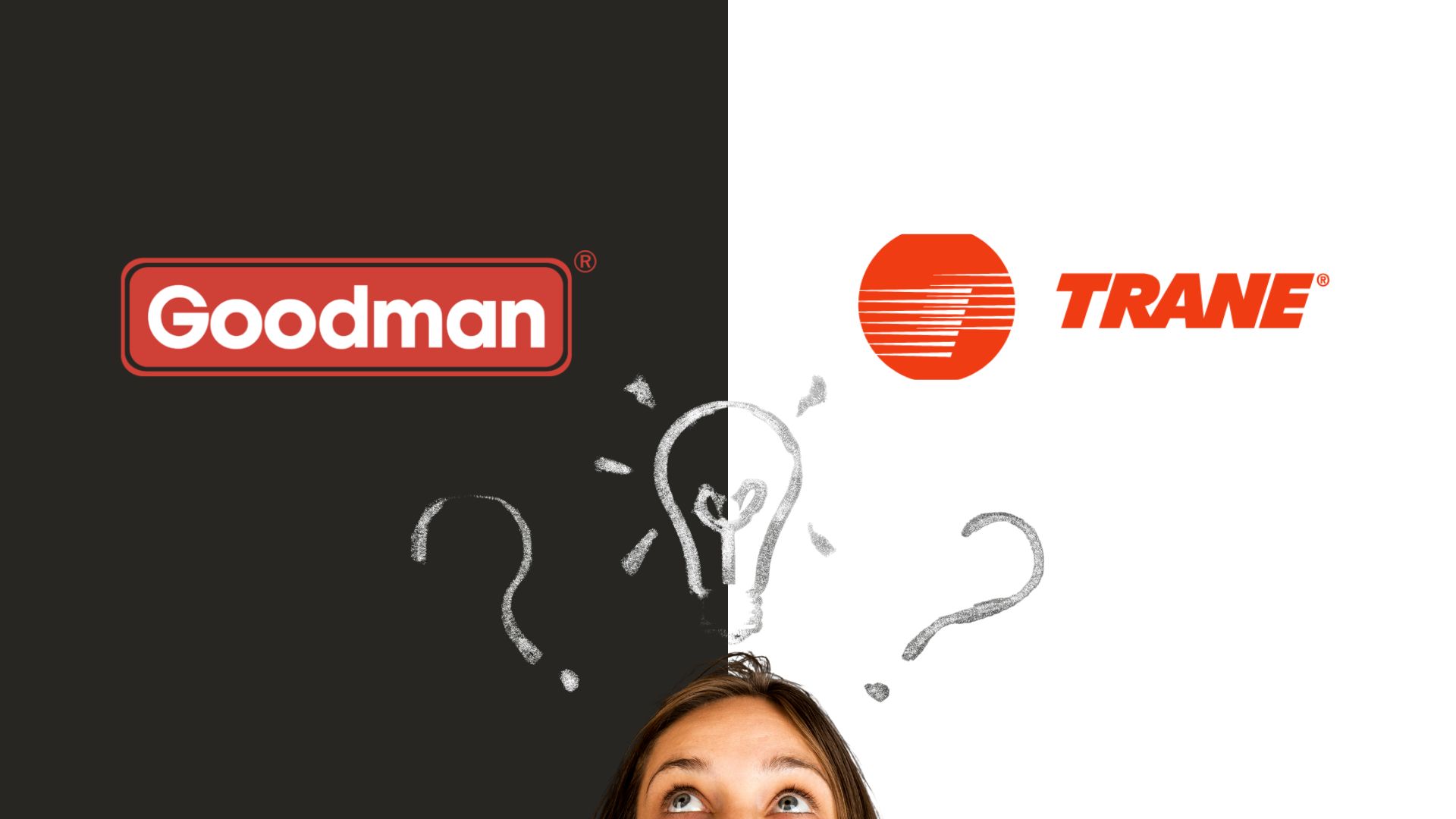 Cole Heating and Cooling tech comparing Goodman vs Trane furnace options in Nixa