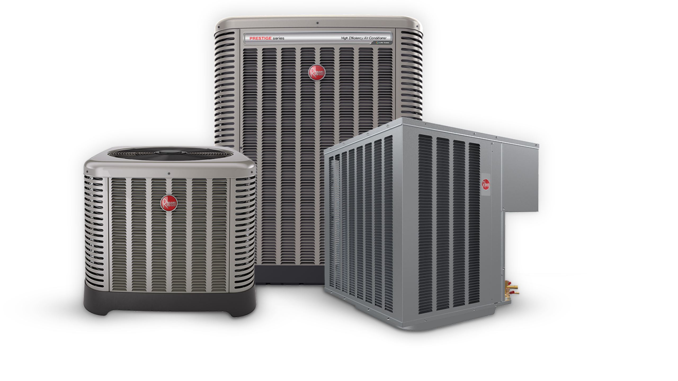 Cole Heating and Cooling tech installing Rheem HVAC system at a home